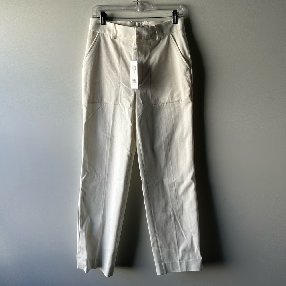 Partow ivory cotton blend pants